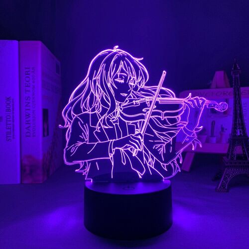 Lumière Led Kaori Miyazono, Anime, Pour Chambre D'enfants, Décoration De Chambre À Coucher, Cadeau D'anniversaire, Lampe Manga En 3d, Votre Couché En Avril