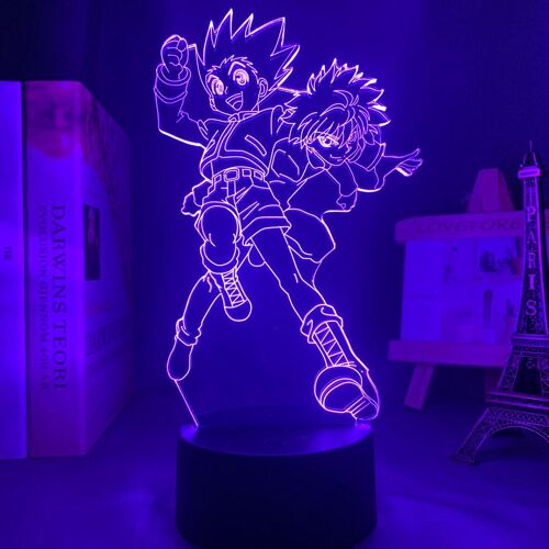 Lampe Led En Acrylique 3d Hunter X Hunter Killua Et Gon, Veilleuse Décorative Pour Chambre À Coucher, Cadeau D'anniversaire, Manga Hxh Killua