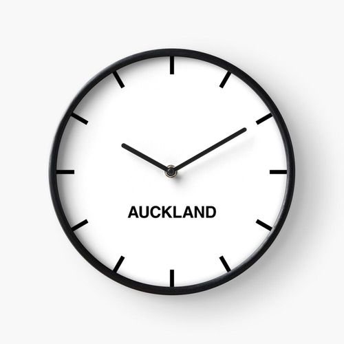 Horloge Murale Mur de la salle de presse du fuseau horaire d'Auckland=37 30cm Décoration Artistique pour Cheminée, Maison, Chambre et Bureau
