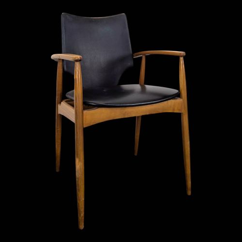 Fauteuil Scandinave En Teck Noir