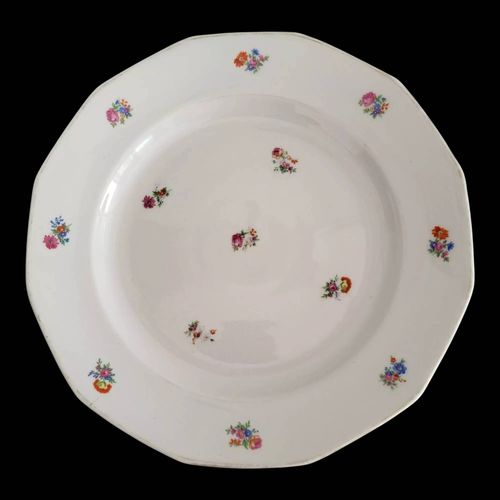 Assietteplat Vintage En Porcelaine Fleurie Chr En Excellent Tat Blanc