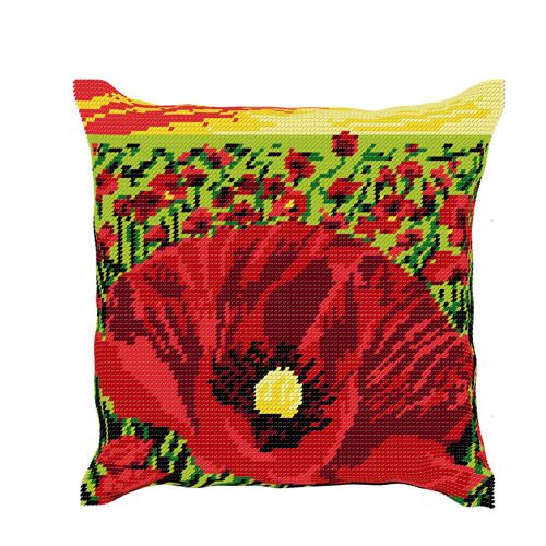 Kit Coussin Demi-Point Coquelicot