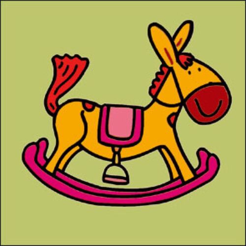 Kit Canevas Soudan Cheval À Bascule 25x25cm