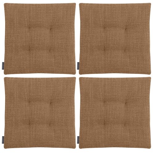 Galettes de chaises carrées caramel bi-matière-Lot de 4 - 42x42cm