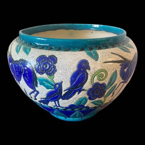 Grand Cache Pot Keramis Boch La Louviere La Maitrise Multicolore