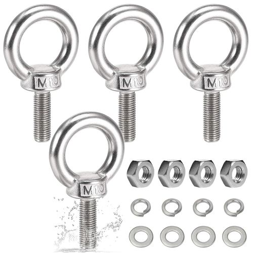 4 Pièces Boulon À Anneau,Anneau De Levage M10,Acier Inoxydable 304 Boulons,Boulons À ?il De Levage,Vis Pour Anneau De Levage,Anneau Inox Avec Rondelle Et Écrou,Boulon À ?illet,Anneau De Levage