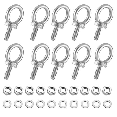 Lot De 10 Boulons À ?il M4 En Acier Inoxydable Avec Rondelles Pour Accessoires De Levage Pour Fixation Et Suspension