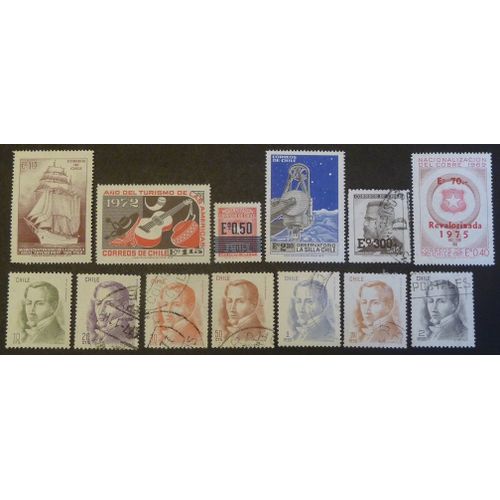 Chili Neuf Et Oblitéré Y Et T N° 387 Et + Lot De 13 Timbres De 1972-76