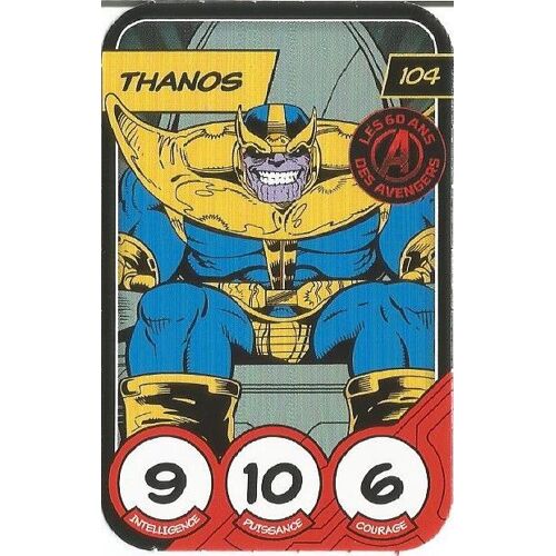 Carte Marvel - Défie Tes Héros - N°104 - Thanos - Leclerc 2023