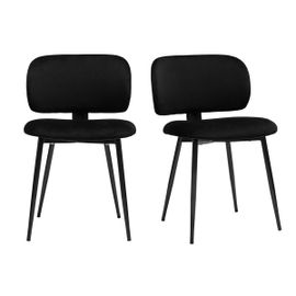Chaises Noires En Tissu Velours Et Métal (Lot De 2) Atrium