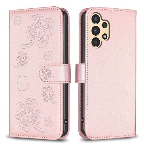 Saturcase Coque Pour Samsung Galaxy A33 5g, Belle Trèfle Pu Cuir Magnétique Flip Portefeuille Support Porte-Carte Protecteur Housse Étui Pour Samsung Galaxy A33 5g (Xy-Pink)