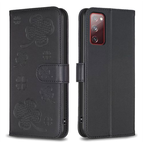 Saturcase Coque Pour Samsung Galaxy S20 Fe, Belle Trèfle Pu Cuir Magnétique Flip Portefeuille Support Porte-Carte Protecteur Housse Étui Pour Samsung Galaxy S20 Fe (Xy-Noir)