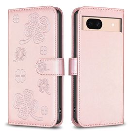 Saturcase Coque Pour Google Pixel 8a, Belle Trèfle Pu Cuir Magnétique Flip Portefeuille Support Porte-Carte Protecteur Housse Étui Pour Google Pixel 8a (Xy-Pink)
