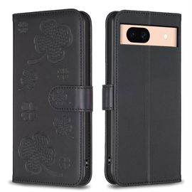 Saturcase Coque Pour Google Pixel 8a, Belle Trèfle Pu Cuir Magnétique Flip Portefeuille Support Porte-Carte Protecteur Housse Étui Pour Google Pixel 8a (Xy-Noir)