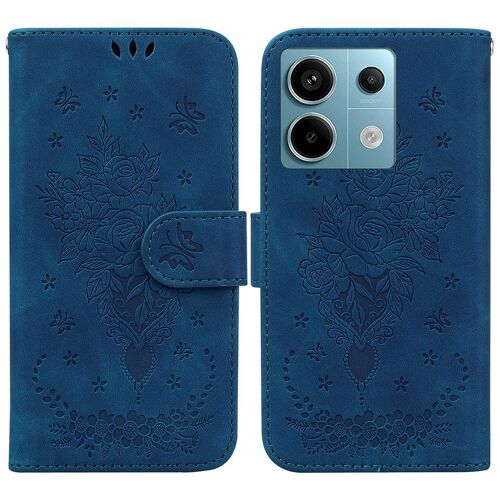 Saturcase Coque Pour Xiaomi Redmi Note 13 Pro 5g, Une Rose Pu Cuir Magnétique Flip Portefeuille Support Porte-Carte Dragonne Protecteur Housse Étui Pour Xiaomi Redmi Note 13 Pro 5g (Bleu)