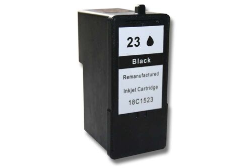 vhbw Cartouche d'encre noir remplacement pour Lexmark 18C1523, 23A, 23XL, 23 (rechargeable, 25 ml)