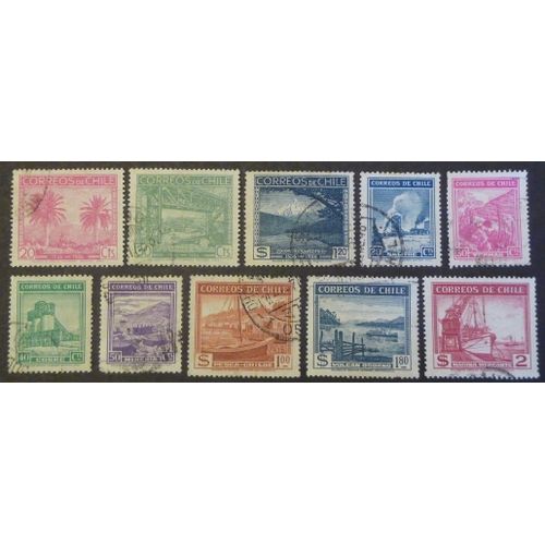 Chili Oblitéré Y Et T N° 158 Et + Lot De 10 Timbres De 1936-38