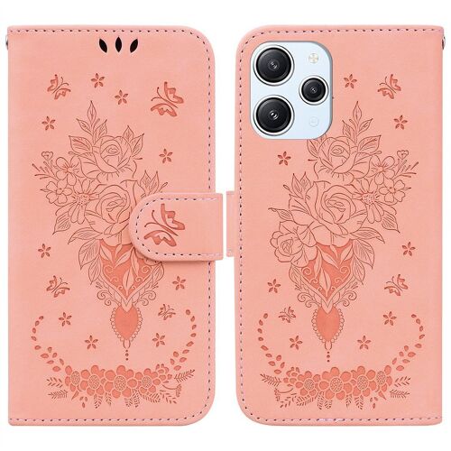 Saturcase Coque Pour Xiaomi Redmi 12, Une Rose Pu Cuir Magnétique Flip Portefeuille Support Porte-Carte Dragonne Protecteur Housse Étui Pour Xiaomi Redmi 12 (Pink)