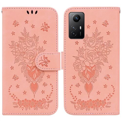 Saturcase Coque Pour Xiaomi Redmi Note 12s 4g, Une Rose Pu Cuir Magnétique Flip Portefeuille Support Porte-Carte Dragonne Protecteur Housse Étui Pour Xiaomi Redmi Note 12s 4g (Pink)