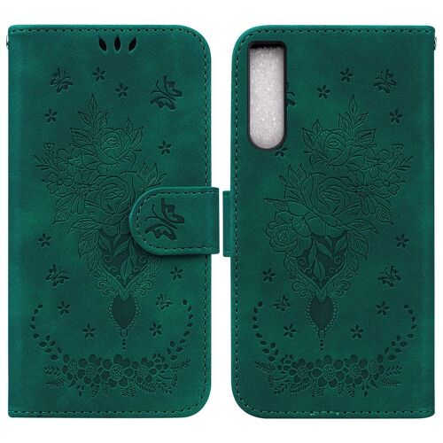 Saturcase Coque Pour Sony Xperia 10 V 2023, Une Rose Pu Cuir Magnétique Flip Portefeuille Support Porte-Carte Dragonne Protecteur Housse Étui Pour Sony Xperia 10 V 2023 (Vert)