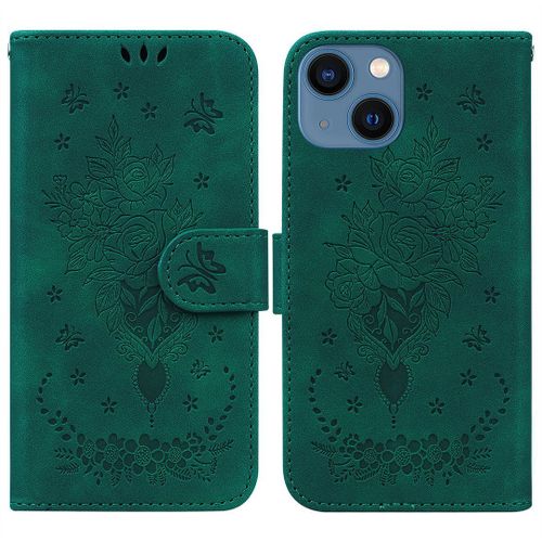 Saturcase Coque Pour Apple Iphone 15, Une Rose Pu Cuir Magnétique Flip Portefeuille Support Porte-Carte Dragonne Protecteur Housse Étui Pour Apple Iphone 15 (Vert)