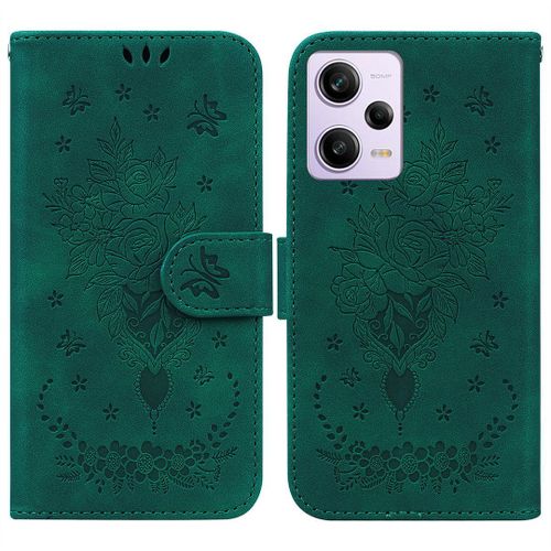 Saturcase Coque Pour Xiaomi Redmi Note 12 Pro 5g, Une Rose Pu Cuir Magnétique Flip Portefeuille Support Porte-Carte Dragonne Protecteur Housse Étui Pour Xiaomi Redmi Note 12 Pro 5g (Vert)