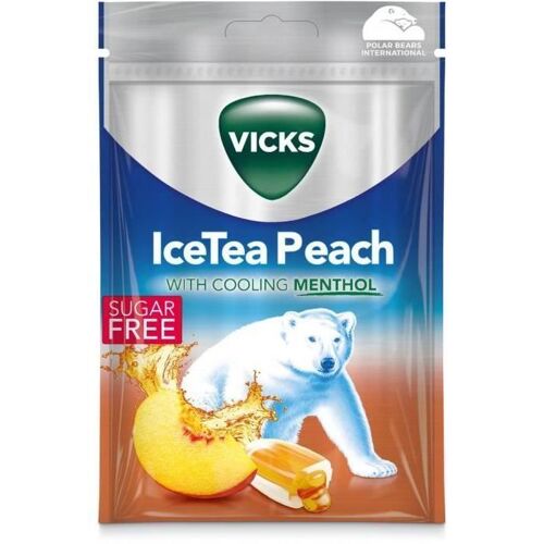 Vicks Pastilles Gorges Menthol Ice Tea Pêche Sachet De 17