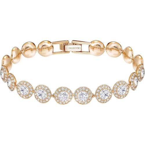 Bracelet Angelic Avec Cristaux Transparents Taillés En Cercle Avec Cristaux Assortis Sertis Sur Une Finition Or Rose - Fait Partie De La Collection Angelic,Size: 6 3/8