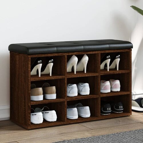 vidaXL Banc à chaussures chêne marron 82x32x50 cm Bois d'ingénierie
