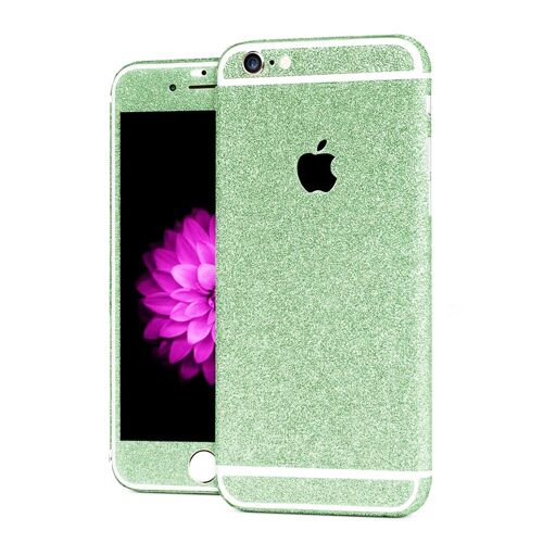 Sticker Iphone 6 6s (4"7) Vert Paillette Strass Bling Integral Autocollant