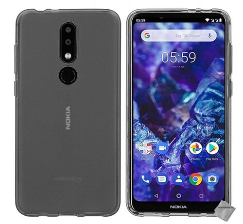 Housse etui coque pochette silicone gel fine pour Nokia 5.1 Plus (2019) + verre trempe - GRIS