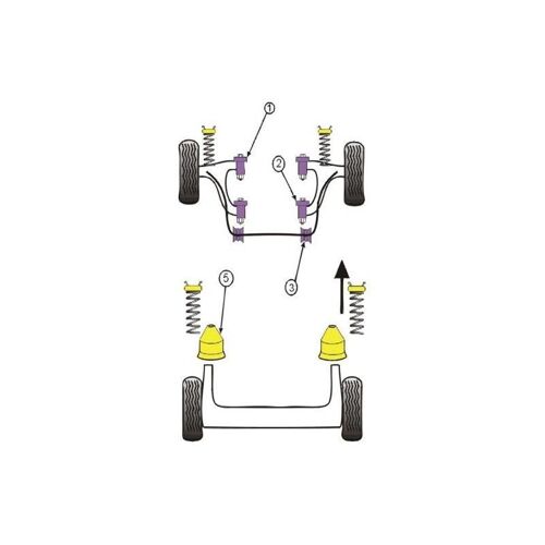 2x Silent-Blocs De Barre Anti-Roulis Pour Peugeot 205 309 Gti - Ar G - D22mm Powerflex