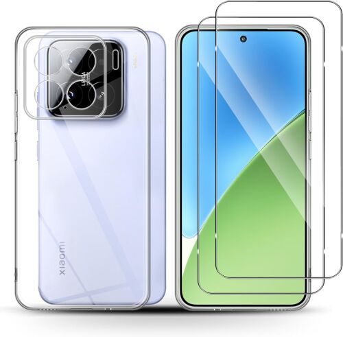 Coque Xiaomi 15 5G avec 2 Verres Trempés 9H + Étui Silicone Anti-Choc - Protection HD Anti-Rayures et Design Ergonomique pour Téléphone