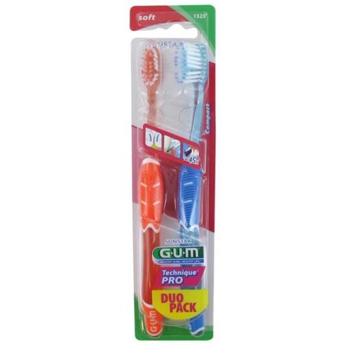 Brosse À Dents - Gum - 1525 - Souple - Duo Pack - Adulte Mixte 