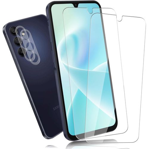 CAUC-2+2 Pièce Verre trempé pour Samsung Galaxy A16 Vitre Protection Film, Sans Bulle 9H résistante aux rayures protection écran + Caméra Protecteur, 0,33mm HD Haute Sensibilité Protection D'écran po
