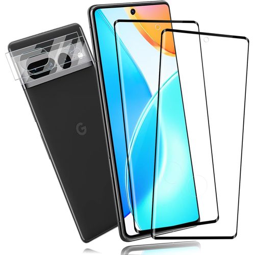 Cauc-2+2 Pièce Verre Trempé Pour Google Pixel 7 Pro Vitre Protection Film, Sans Bulle 9h Résistante Aux Rayures Protection Écran + Caméra Protecteur, 0,33mm Hd Haute Sensibilité Protection D'écran 7