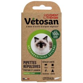 Vétosan-Clément Thékan Pipettes Répulsives Chaton/Chat Étui De 2 Pipettes 1 Ml