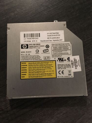 Lecteur graveur DVD RW DRIVE HP DS-8A1H 03C (sans façade)