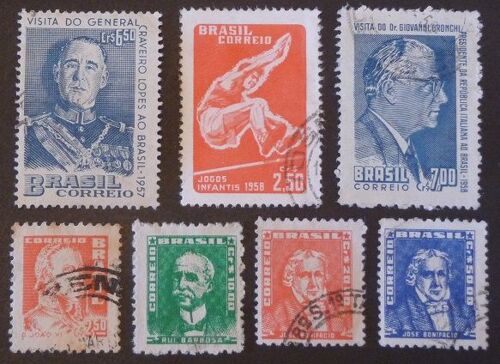 Brésil Oblitéré N°630 Et + Lot De 7 Timbres De 1957-59