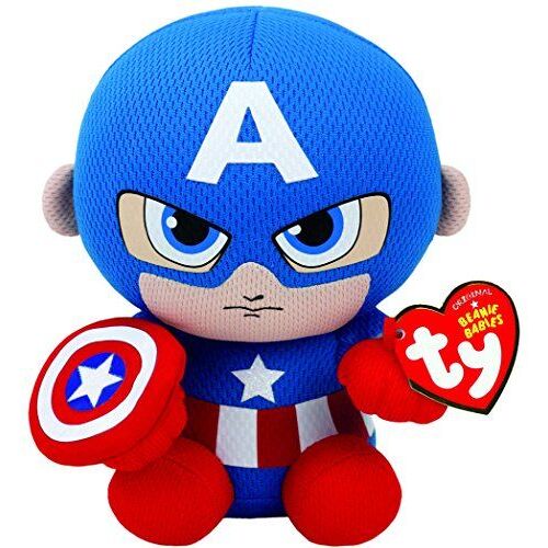'Ty Captain America Plush, BlueRedWhite, Regular'