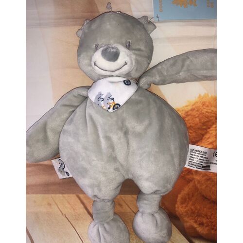 Doudou Ours Gris Doudoublure Monoprix Peluche Ourson Passeport Doudou
