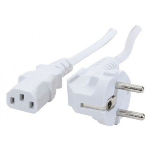 Cordon alim pc CEE7 - C13 blanc 1,80 m