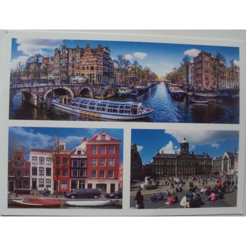 Pays-Bas.. Amsterdam . Multi Vues . Timbre Nederland : Moulin 2014 Au Verso .