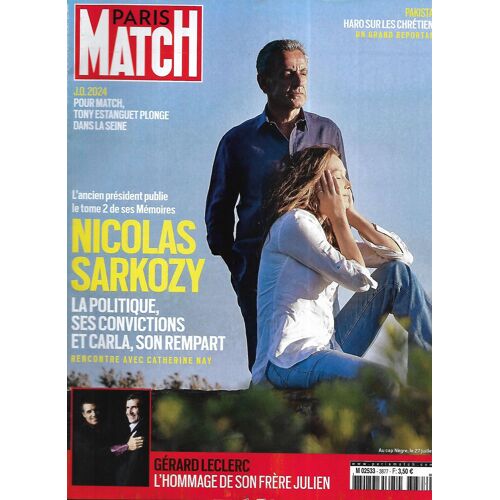 Paris Match N°3877 24/08/2023 Exclusif: Nicolas Sarkozy/ Gérard Leclerc -Hommage Par Son Frère Julien/ Les Diaboliques: Monique Olivier/ Pakistan: Haro Sur Les Chrétiens