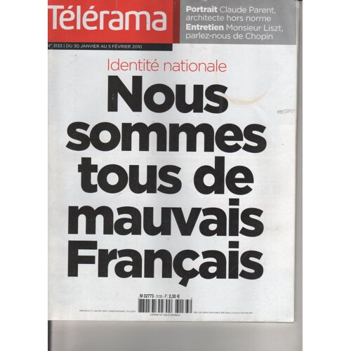Télérama N°3133 Nous Sommes Tous Des Mauvais Français