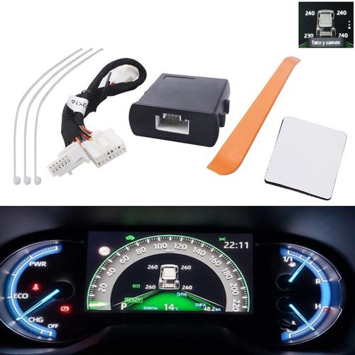 Noir - Système De Surveillance De La Pression De Voiture Tpms, Affichage Du Tableau De Bord Lcd Numérique, Alarme De Sécurité Automatique Pour Toyota Rav4 2019 2020 Xa50