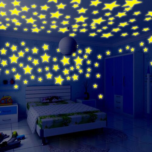Étoiles 3D scintillantes dans la nuit, 100 pièces, Stickers muraux lumineux pour chambre d'enfants, sparadrap pour salon, affiche de décoration pour la maison, 920