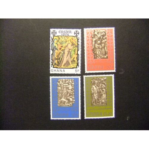 Ghana 1971 Noël Vitreaux Et Tableaux Yvert 491 / 94 ** Mnh