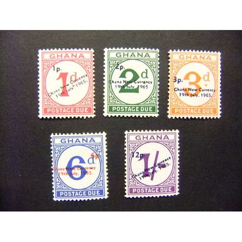 Ghana 1965 Nouvelle Monnaie - Timbres De1958 Surchargés Yvert Tax 11 / 15 ** Mnh
