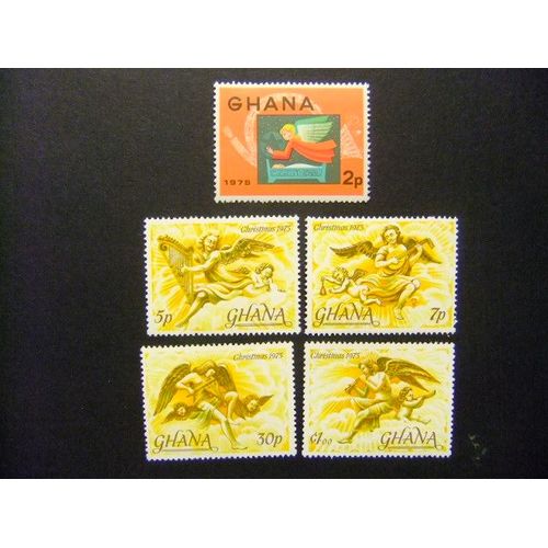 Ghana 1975 Noël Anges Musiciens Yvert 536 / 40 ** Mnh
